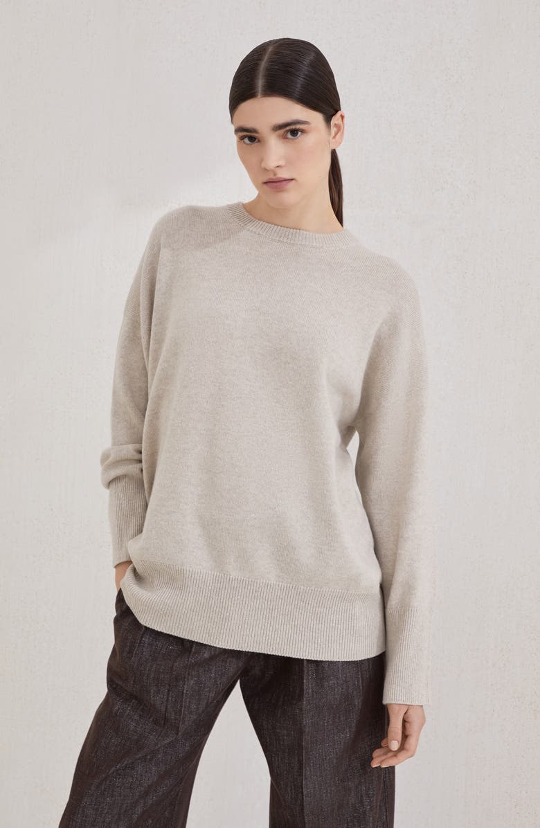 Brunello Cucinelli Cashmere sweater with monili, Alternate, color, Beige