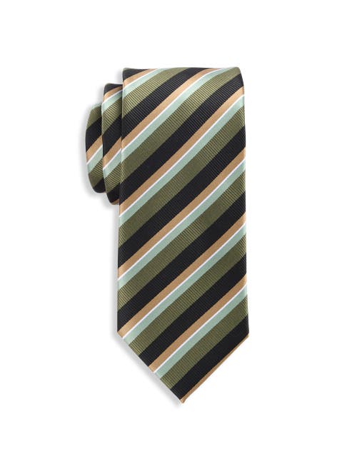Oak Hill By Dxl Big & Tall  Traditional Striped Tie In Green