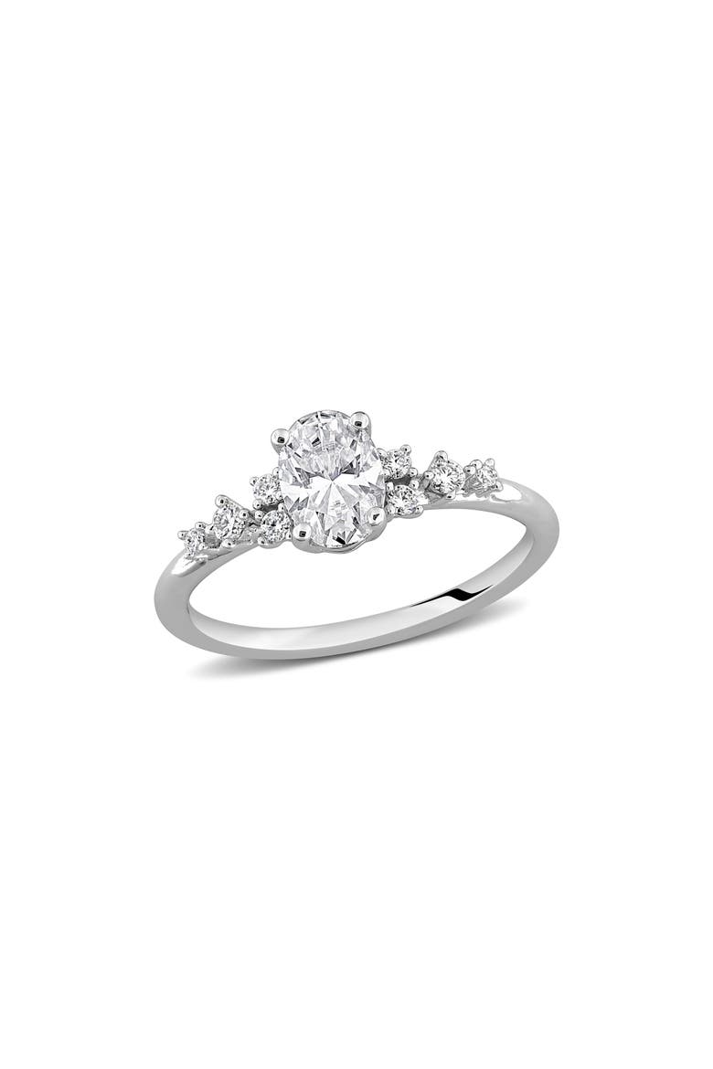 Oval Lab-Created Moissanite Engagement Ring, Main, color, WHITE