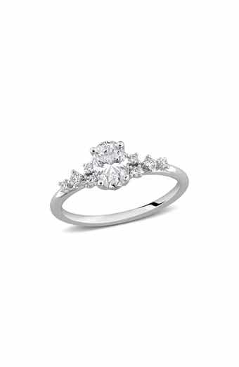 Oval Lab-Created Moissanite Engagement Ring