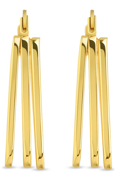 Sterling Forever Belinda Layered Square Hoop Earrings In Gold