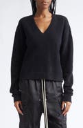 Rick Owens Tommy Alpaca & Wool Blend V-Neck Sweater