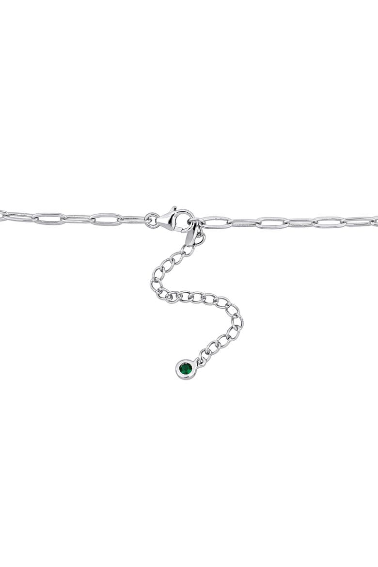Lab-Created Emerald Tennis Necklace, Alternate, color, Emerald