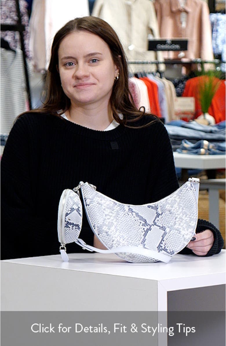 duo snakeskin embossed leather crossbody bag, sales video thumbnail