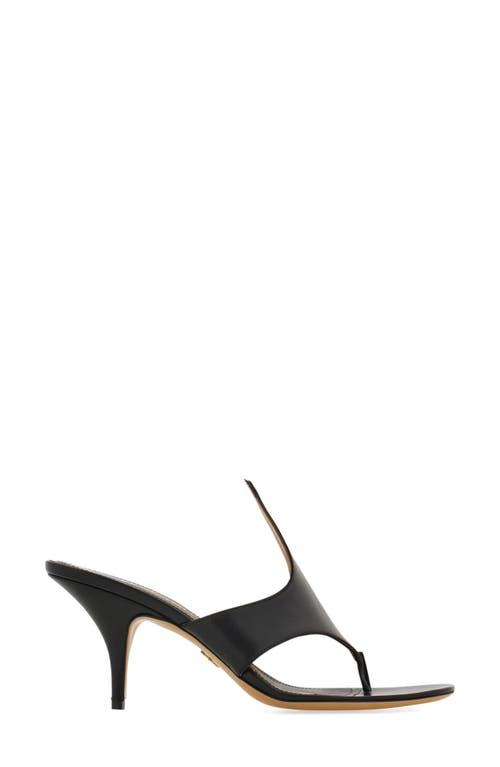 Ferragamo Sabot Infradito Lyrai In Pelle Nera Donna In Nero/biscotto