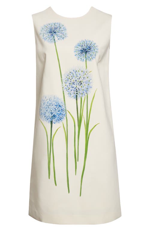 Oscar De La Renta Alliums-print Sleeveless Mini Shift Dress In Multi