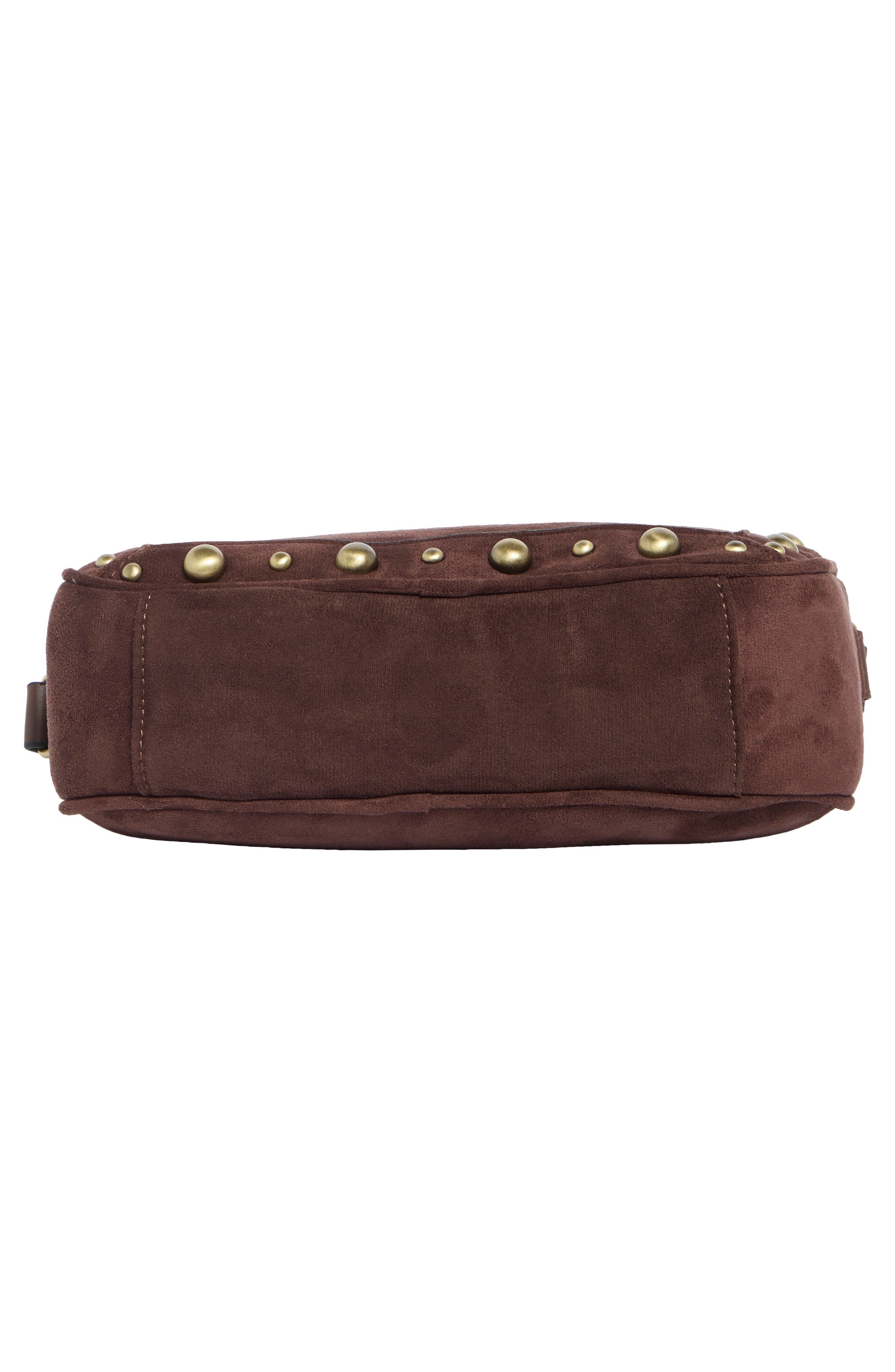 Faux Suede Bubble Studs Camera Bag, Alternate, color, CHOCOLATE