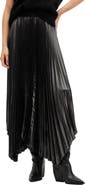 AllSaints Phia Metallic Pleated Skirt