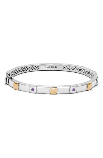 SAMUEL B. SAMUEL B. SEMIPRECIOUS STONE TWO-TONE BANGLE BRACELET