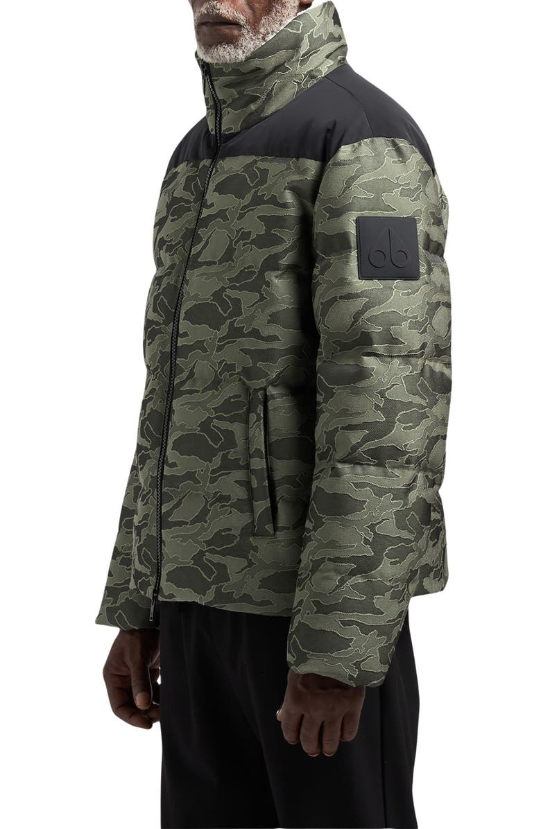 Moose Knuckles Kings Camo Jacquard Down Puffer Jacket, Alternate, color, Moss Camo