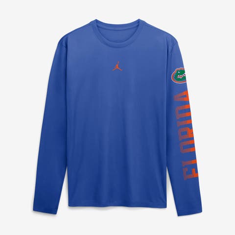 Men's Jordan Brand Royal Florida Gators Primetime Logo Sleeve Legend Dri-FIT Long Sleeve T-Shirt