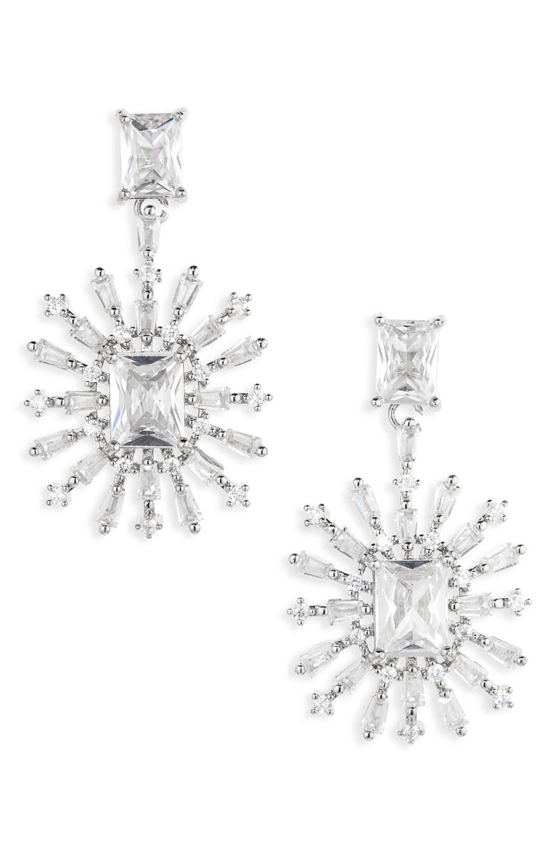Cara Star Burst Drop Earrings, Main, color, 