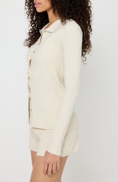 Spiritual Gangster Aster Rib Snap Front Cardigan In Brown