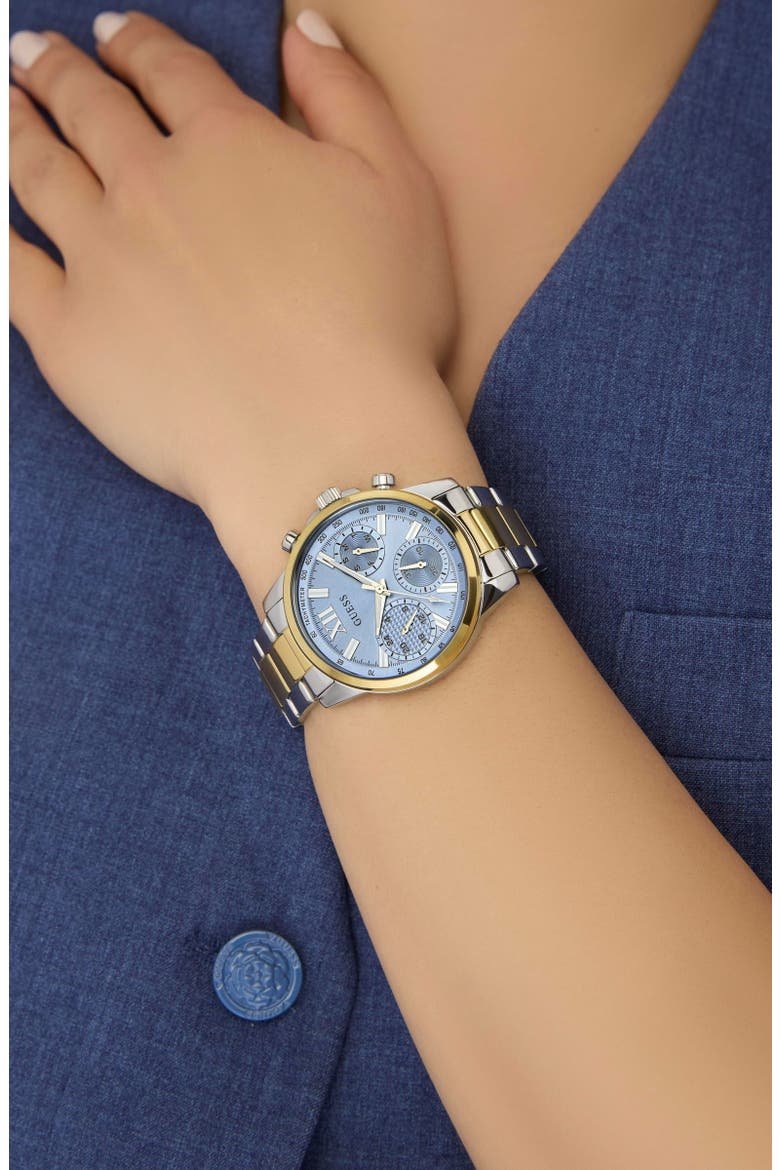 Two-Tone Multifunction Bracelet Watch, 36mm, Alternate, color, ICE BLUE
