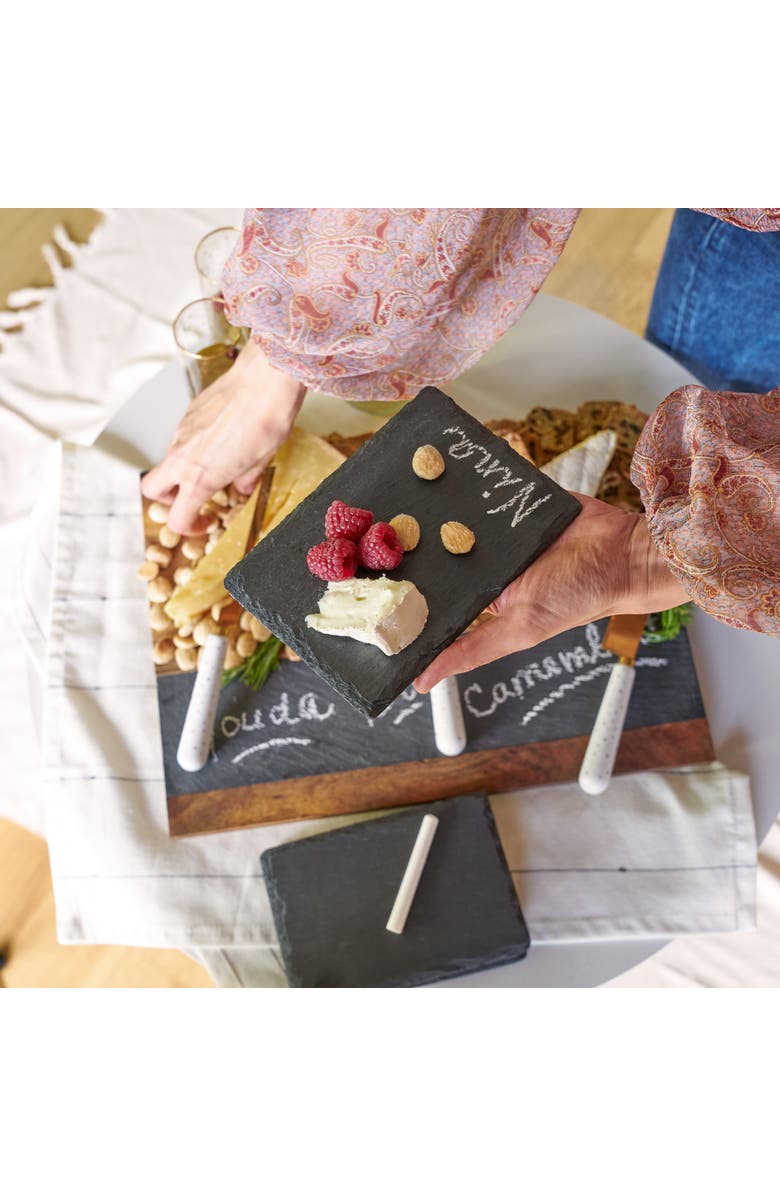 TWINE Slate Tapas Plates Set of 4, Alternate, color, Black