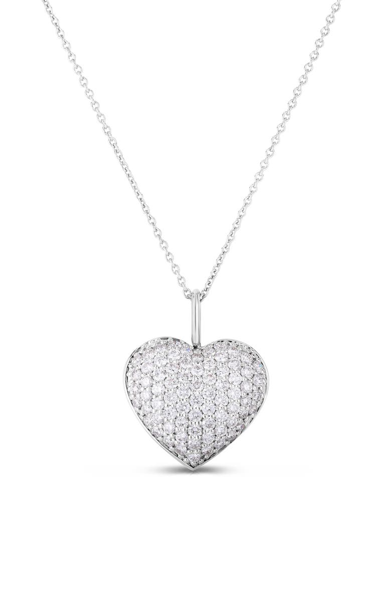 Roberto Coin Diamond Heart Pendant Necklace, Main, color, 
