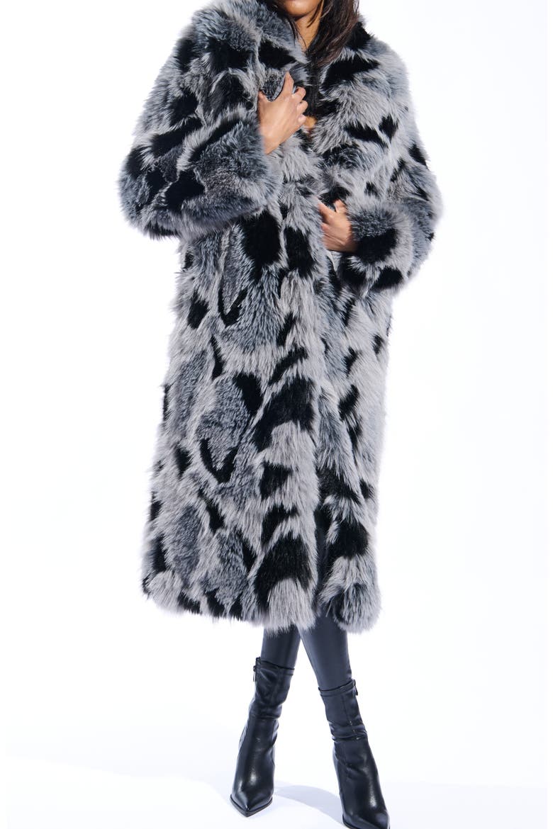 Adria Faux Fur Coat, Main, color, GREY MULTI