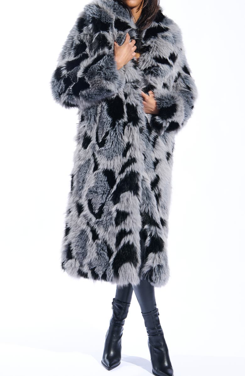 AZALEA WANG Adria Faux Fur Coat, Main, color, Grey Multi