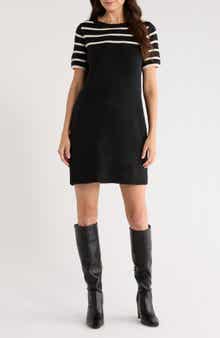 Halogen® Stripe Short Sleeve Sweater Dress
