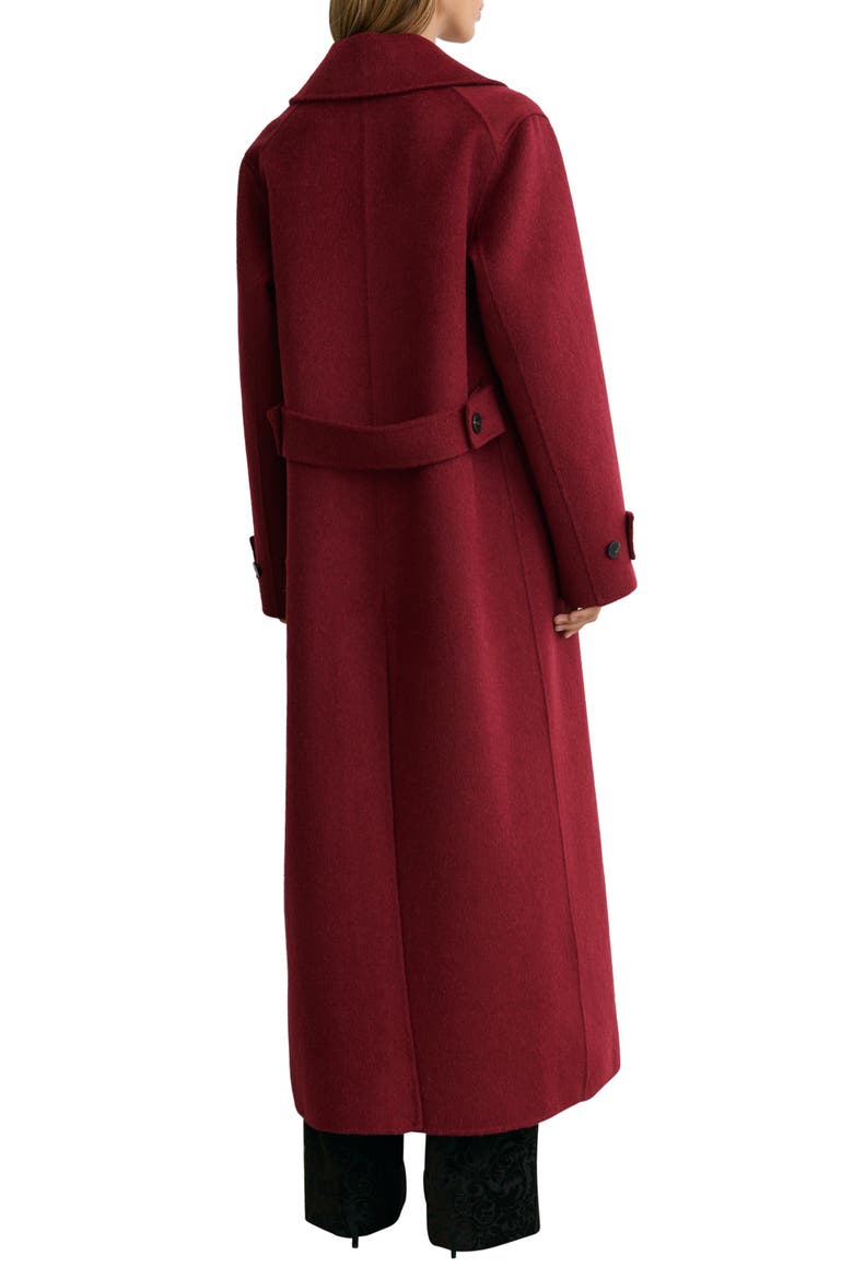 Alara Wool Blend Long Coat, Alternate, color, RED
