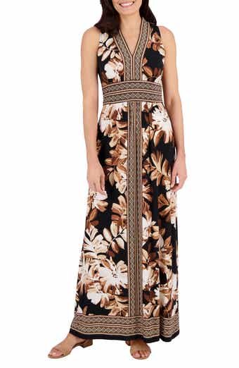 Floral V-Neck Sleeveless Maxi Dress