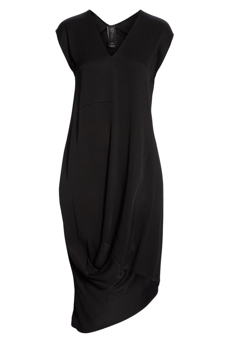 Loop Drape Dress, Alternate, color, BLACK