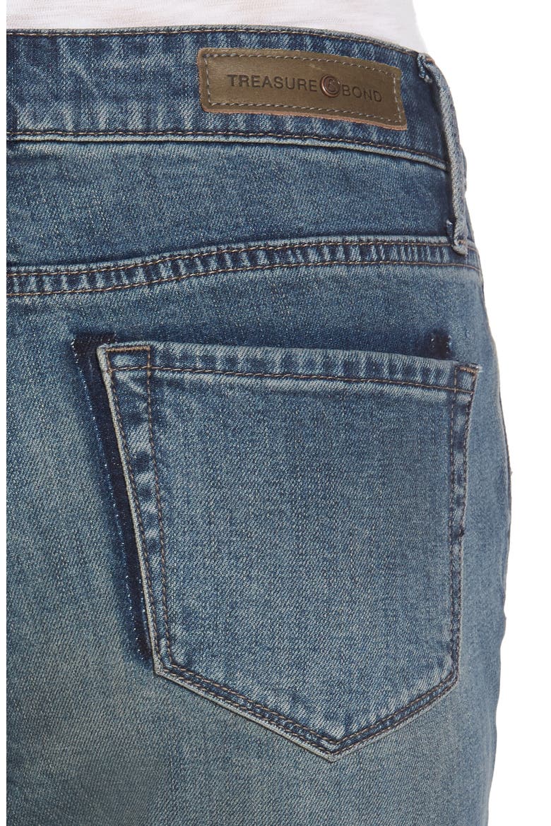 High Waist Skinny Crop Jeans, Alternate, color, GRAVEL MEDIUM DESTROY