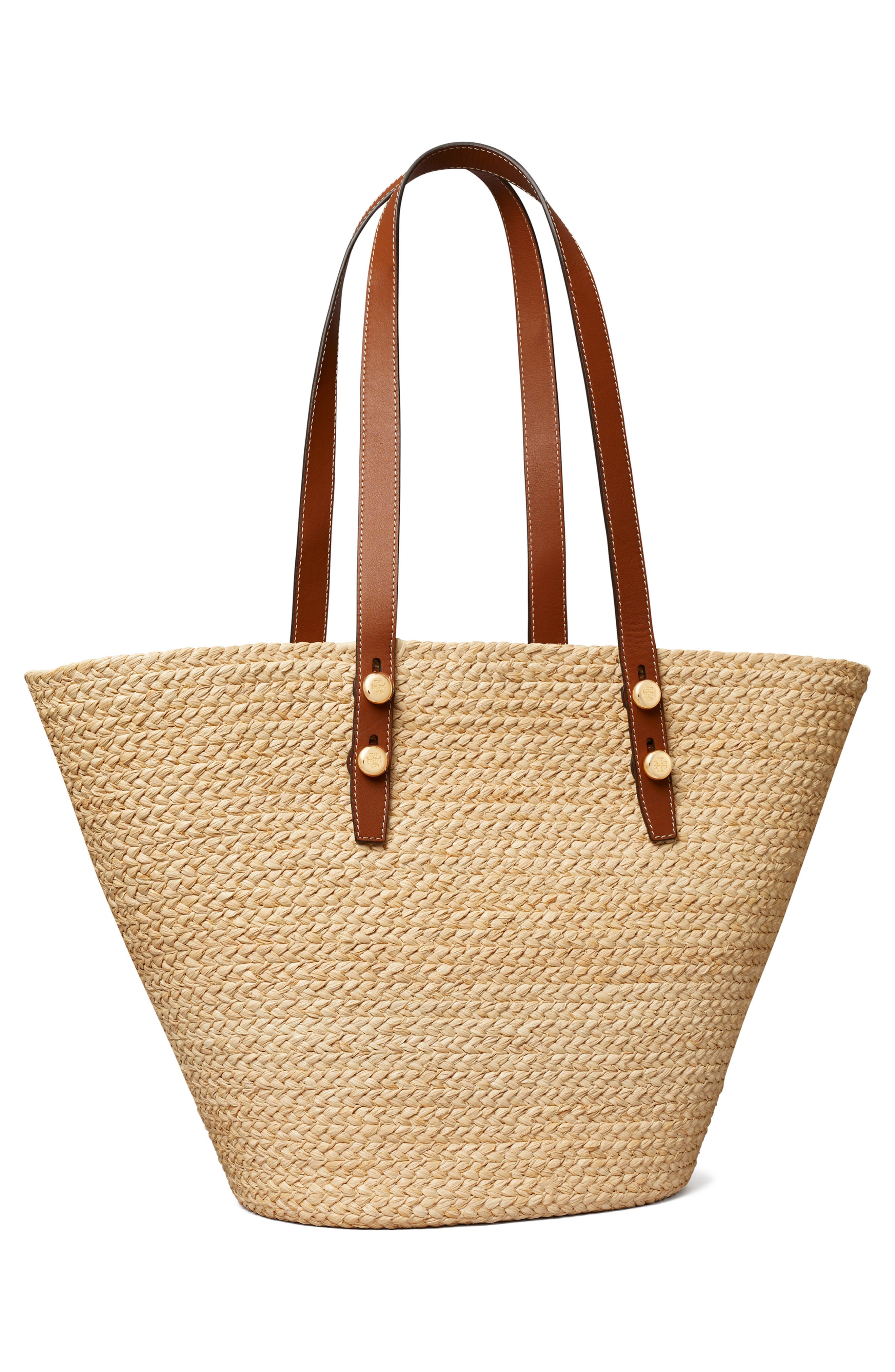 Large Romy Straw Basket Tote Bag, Alternate, color, NATURAL
