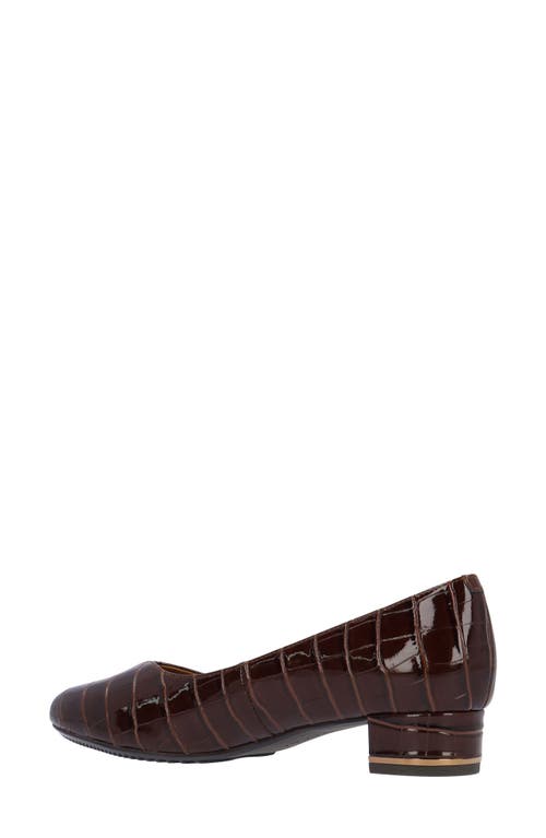 J. Reneé Bambalina Croc Embossed Block Heel Pump In Black
