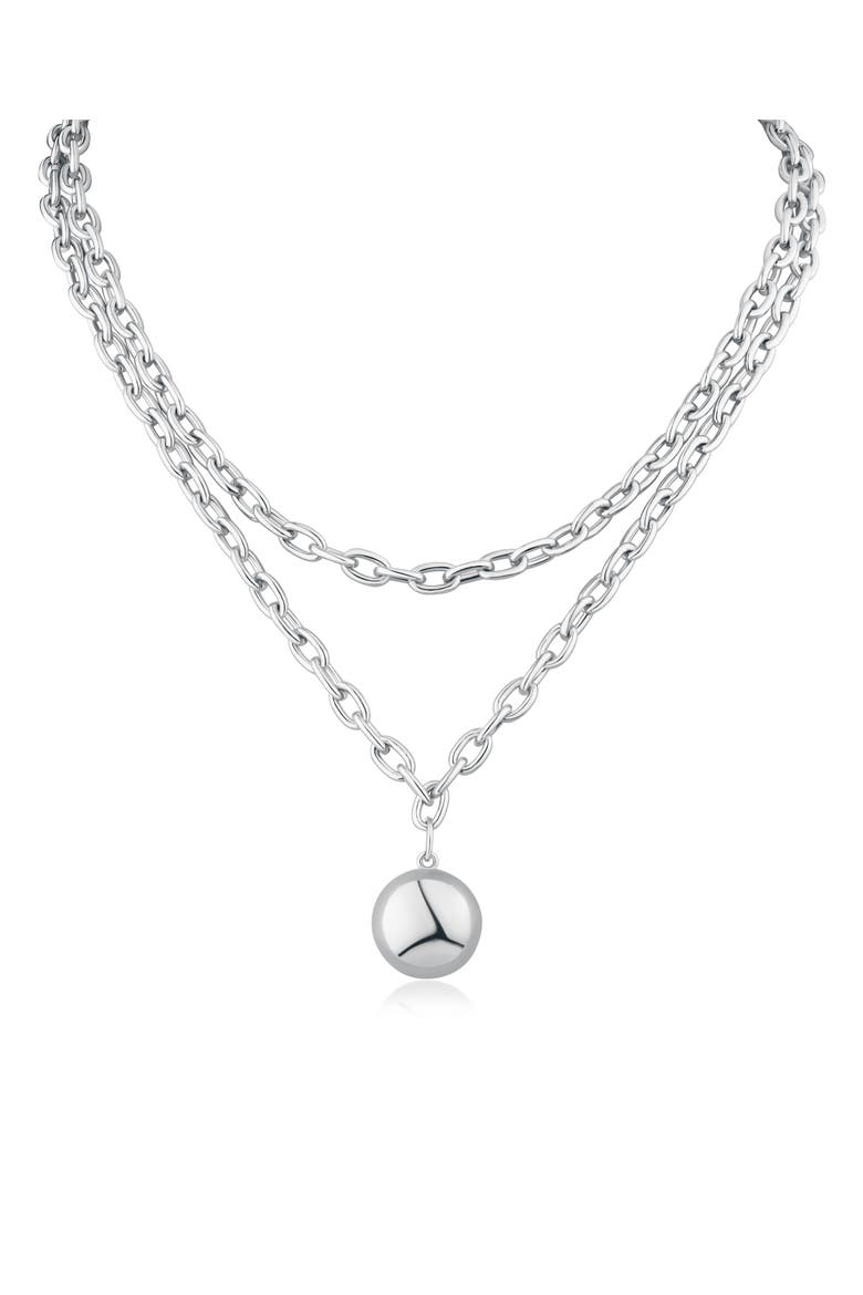 Disc Pendant Layered Necklace (Nordstrom Exclusive), Main, color, SILVER