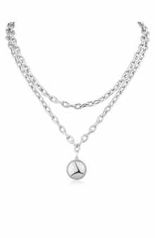 JARDIN Disc Pendant Layered Necklace