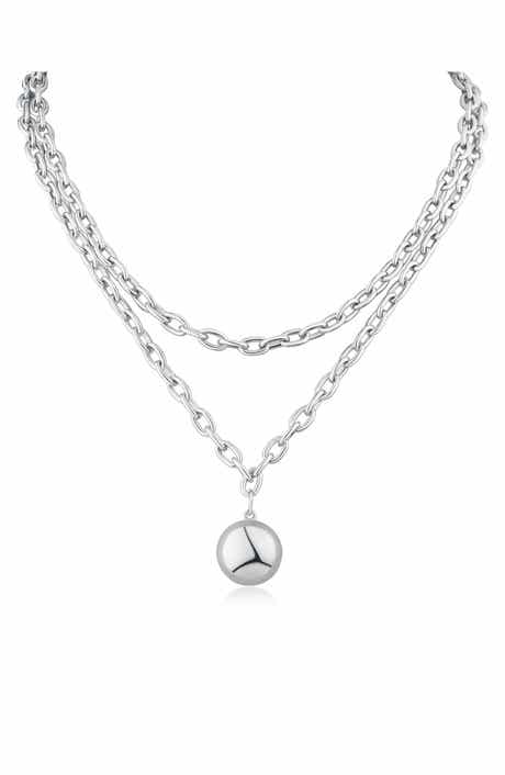 JARDIN Disc Pendant Layered Necklace