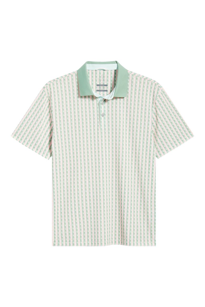 Greens Stripe & Golf Ball Print Piqué Performance Golf Polo, Alternate, color, BASIL