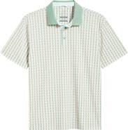 Swannies Greens Stripe & Golf Ball Print Piqué Performance Golf Polo