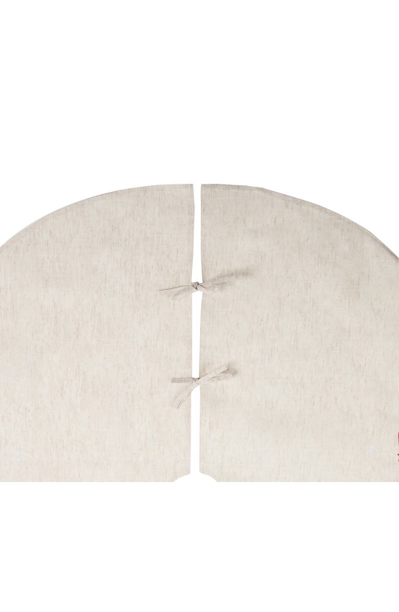 C&F Home "Merry Christmas" Vintage Toy Train 100% Polyester Christmas Tree Skirt 51", Alternate, color, Beige