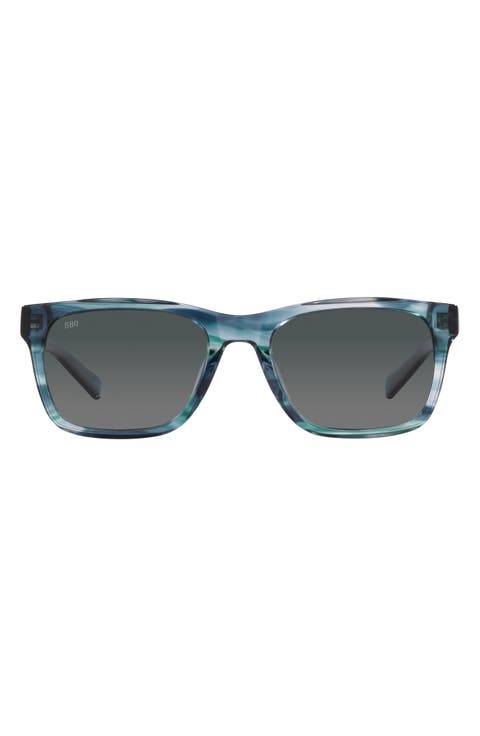 Tybee 55mm Gradient Polarized Rectangle Sunglasses