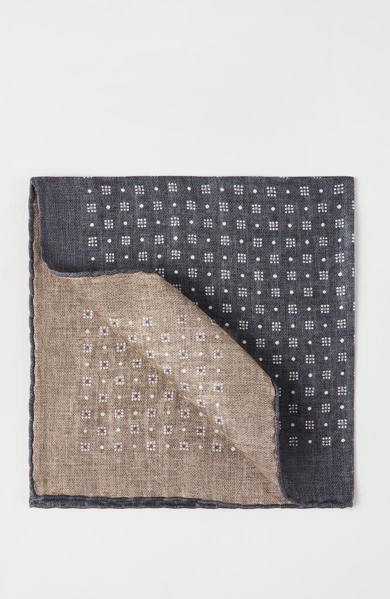 Brunello Cucinelli Pocket square with pattern, Alternate, color, Anthracite