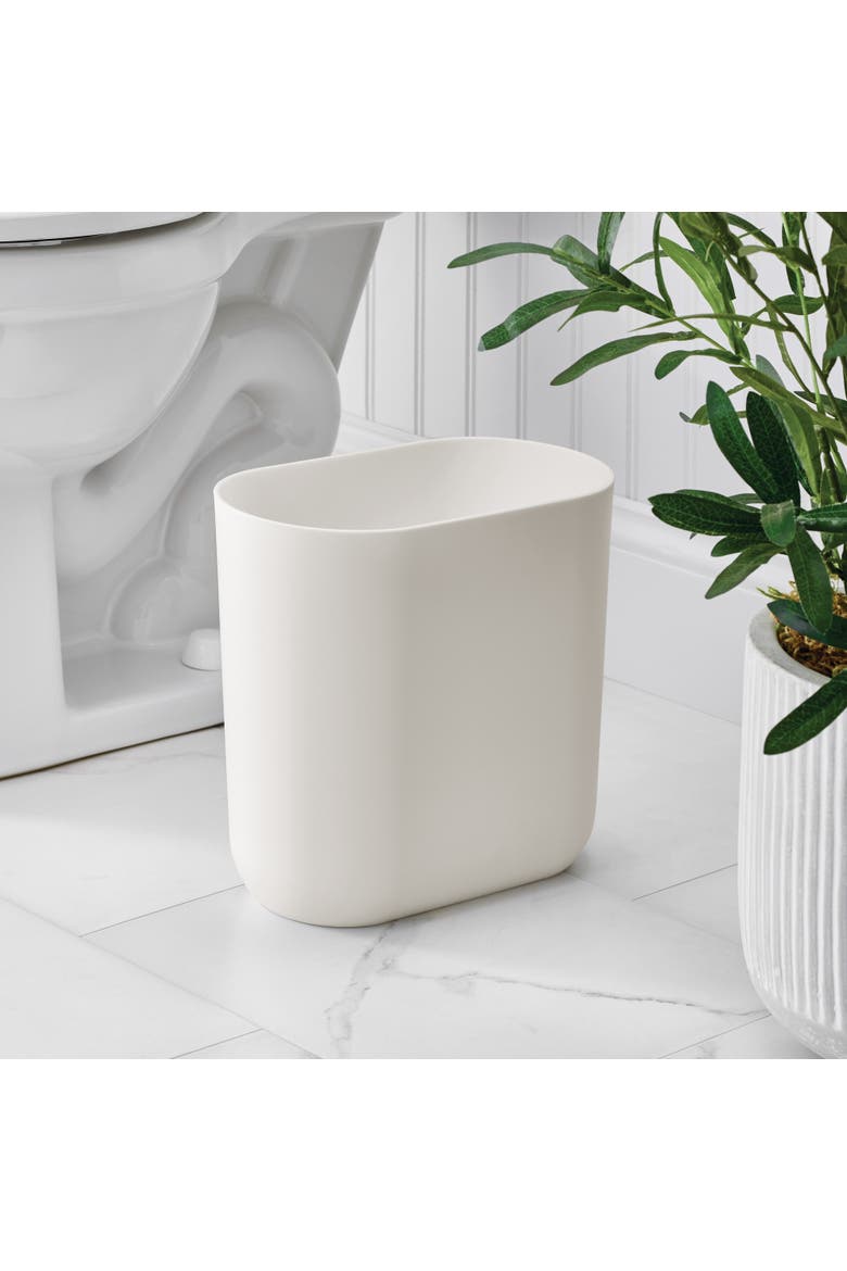 Small Slim Plastic Bathroom Trash Can, 2-Pack, Coconut White, Alternate, color, Coconut White