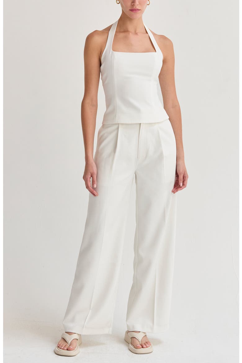 Tailored Wide Leg Trousers, Alternate, color, White