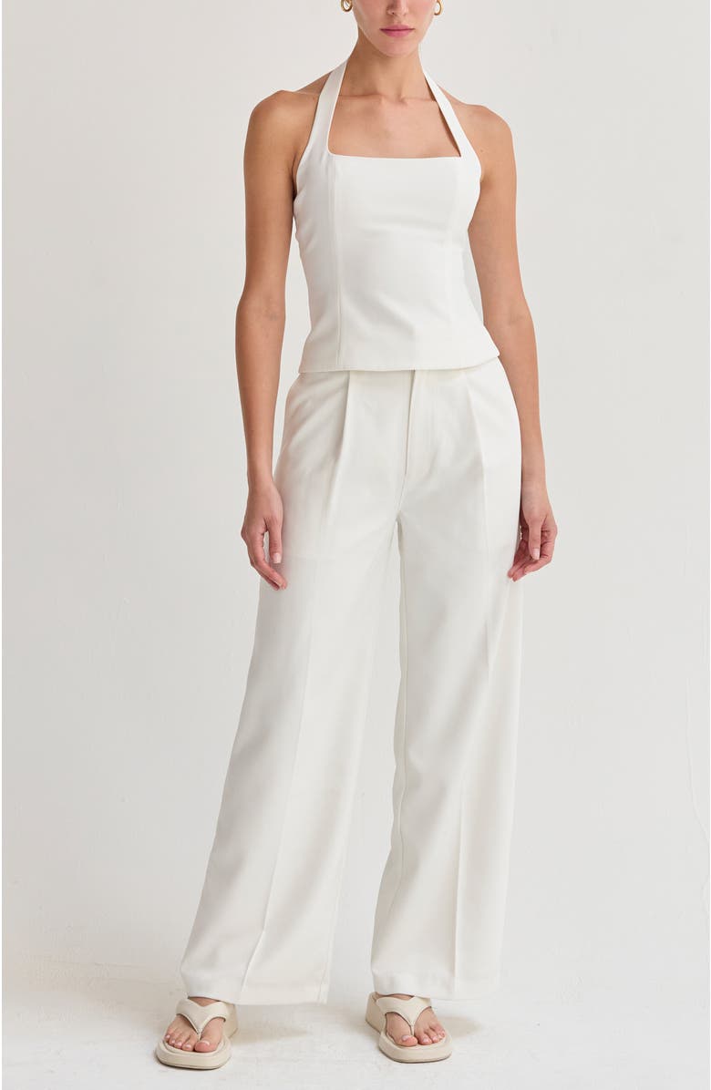 CRESCENT Tailored Wide Leg Trousers, Alternate, color, White