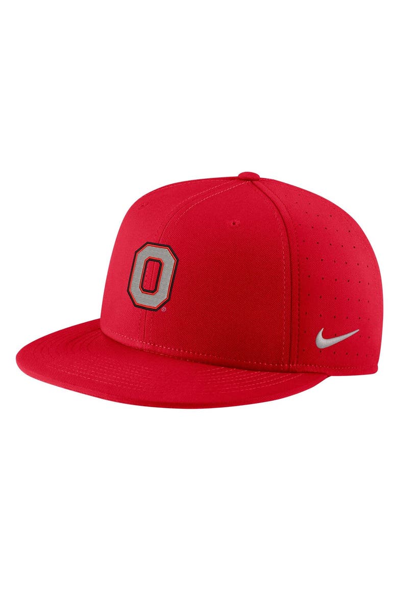 Nike Men's Nike Scarlet Ohio State Buckeyes Aero True Baseball Performance Fitted Hat, Main, color, 