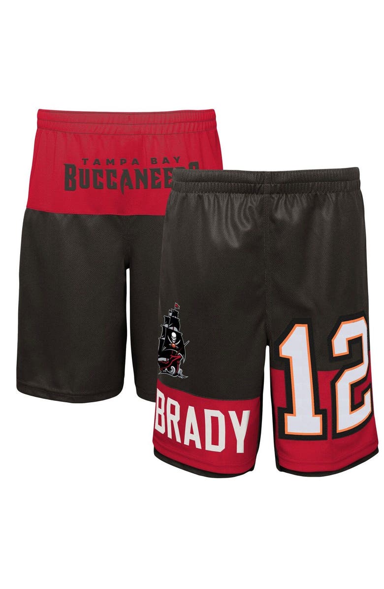 Outerstuff Youth Tom Brady Black Tampa Bay Buccaneers Name & Number Player Shorts, Main, color, 