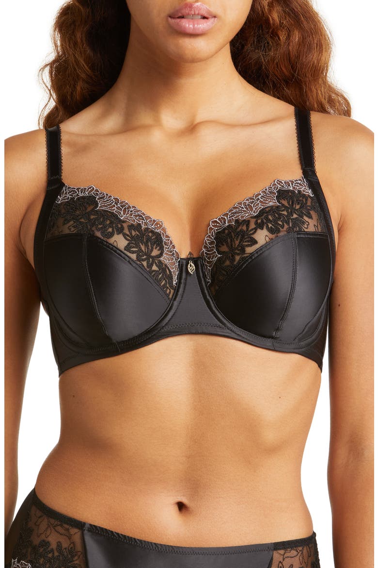 Side Note Full Coverage Underwire Bra, Main, color, BLACK
