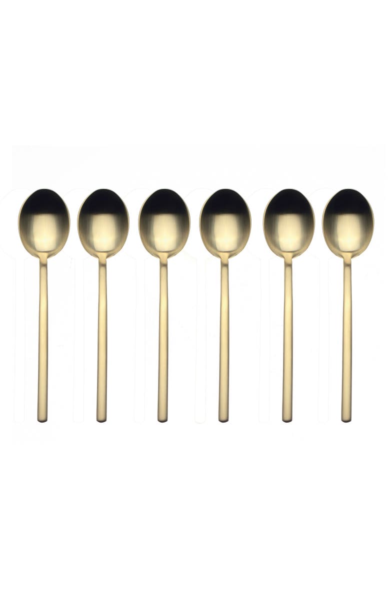 Mepra Due Coffee Spoon Set - 6 Pieces, Main, color, Ice Gold