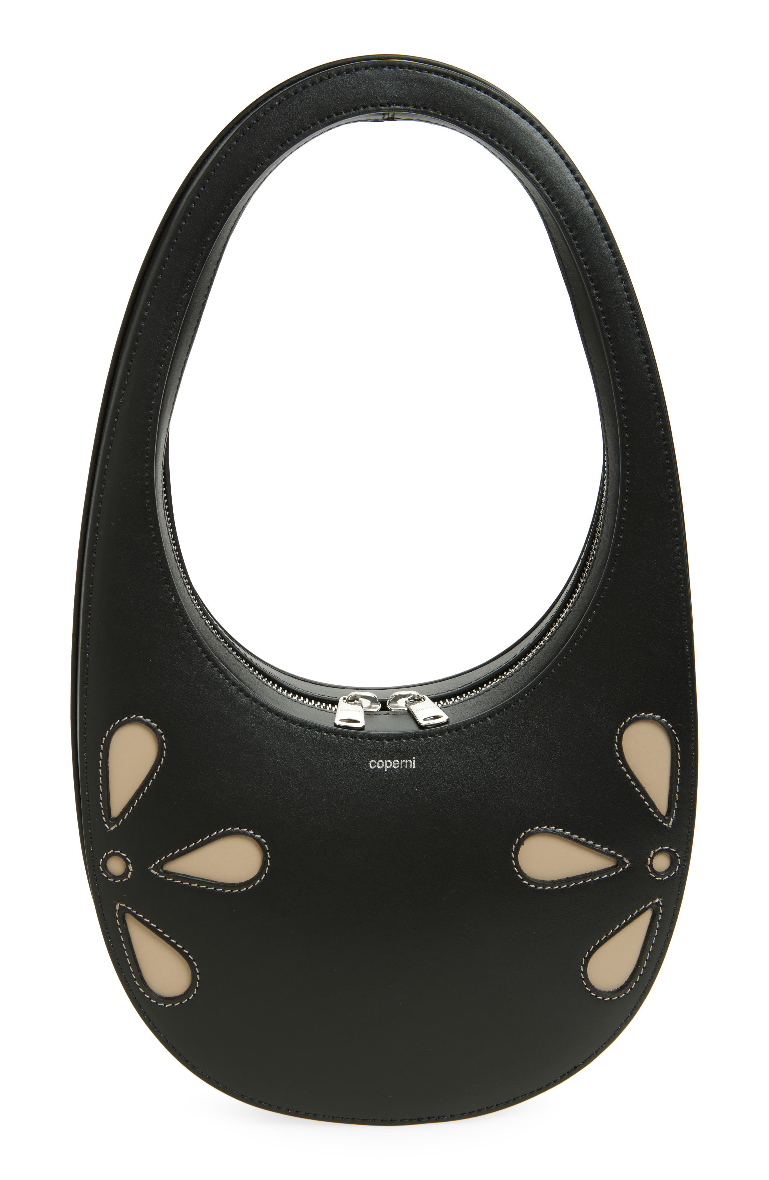 Coperni Swipe Petal Top Handle Bag, Main, color, Black-Beige