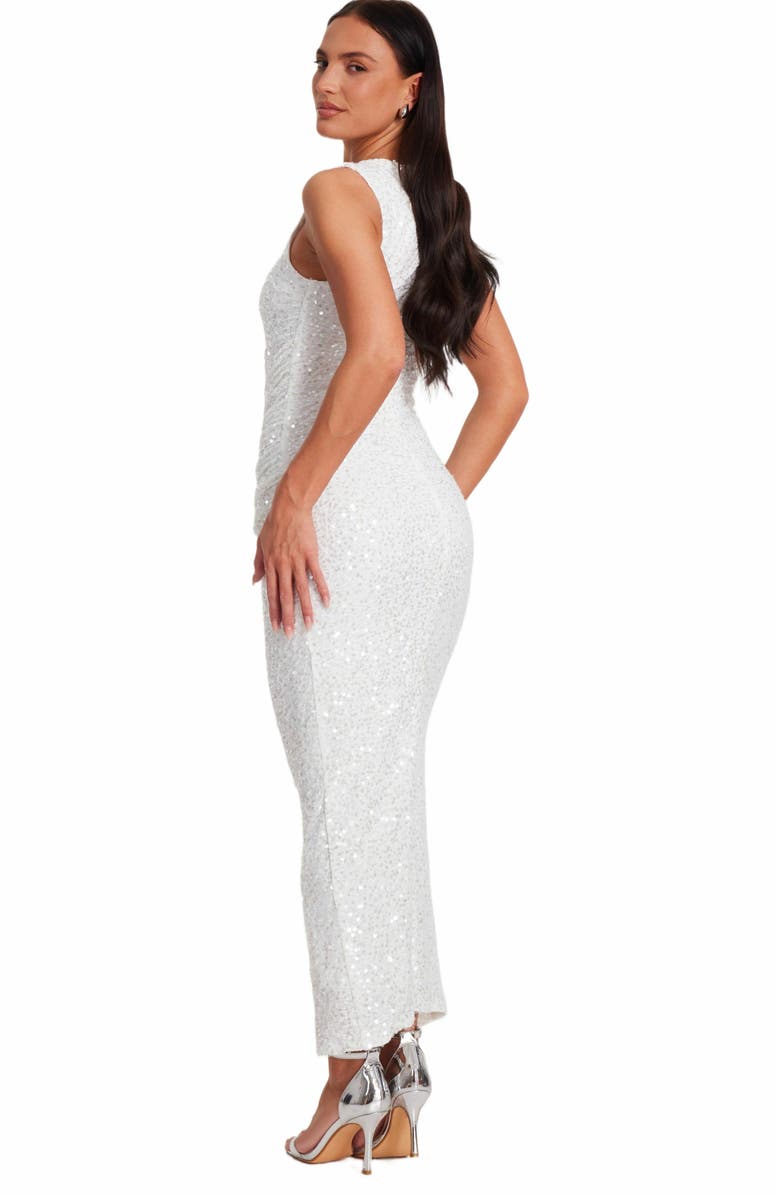 QUIZ Textured Sequin Knot Shoulder Maxi Dress, Alternate, color,