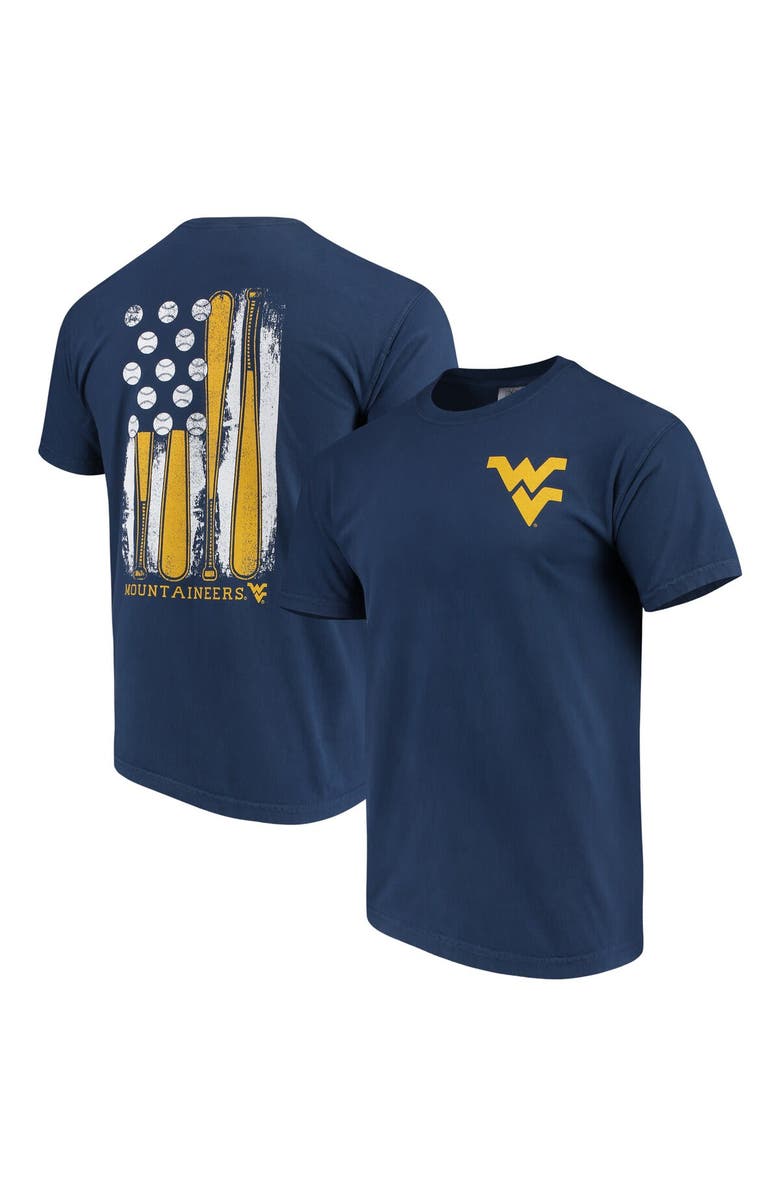 IMAGE ONE Men's Navy West Virginia Mountaineers Baseball Flag Comfort Colors T-Shirt, Main, color, 