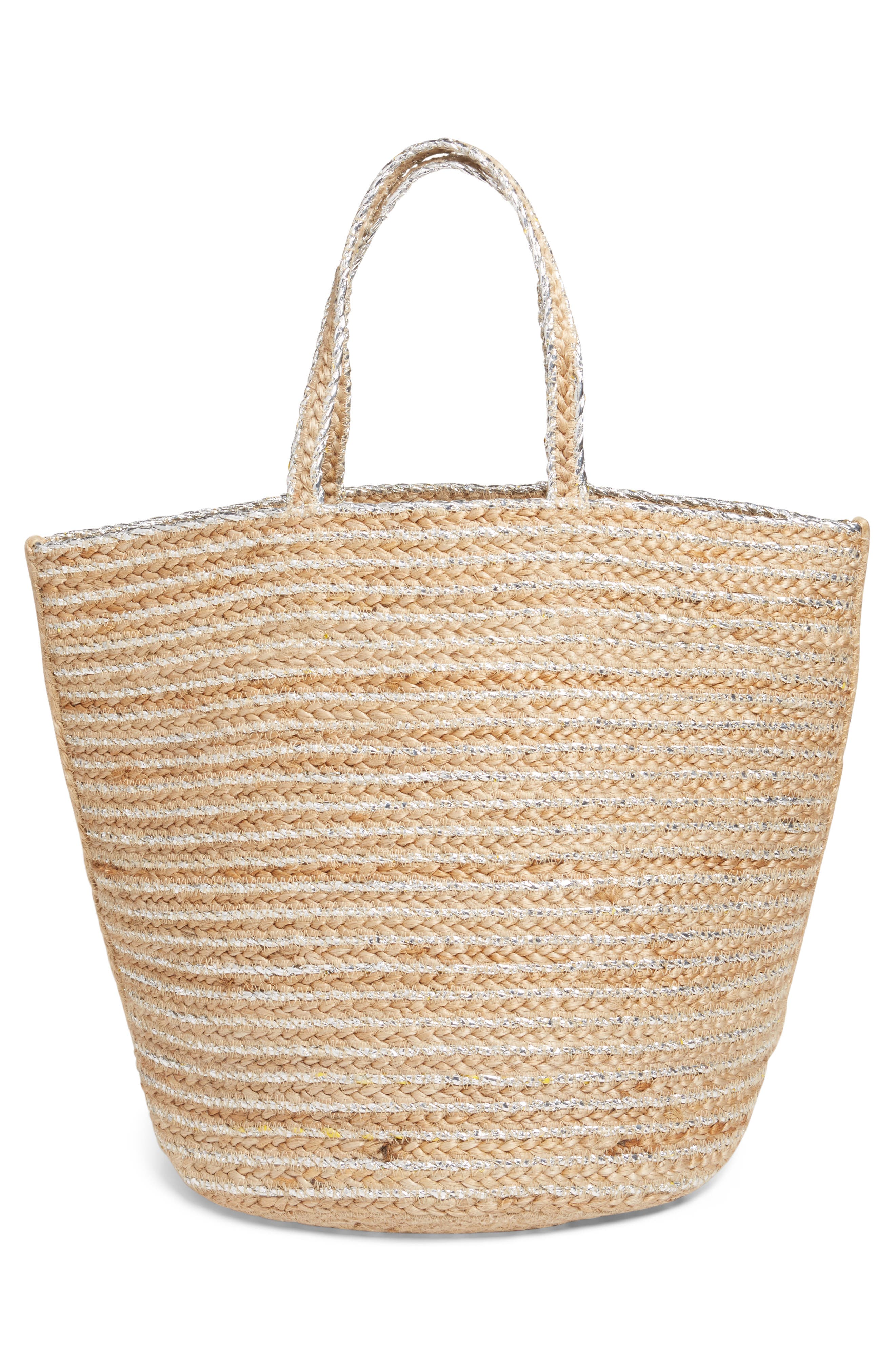Shiraleah Veronica Metallic Woven Tote, Alternate, color, 