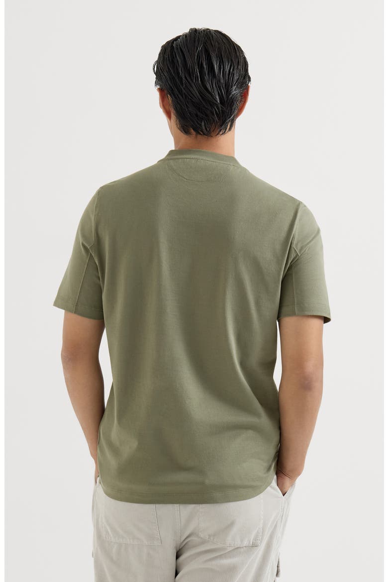 Cotton jersey crew neck T-shirt with logo, Alternate, color, Green
