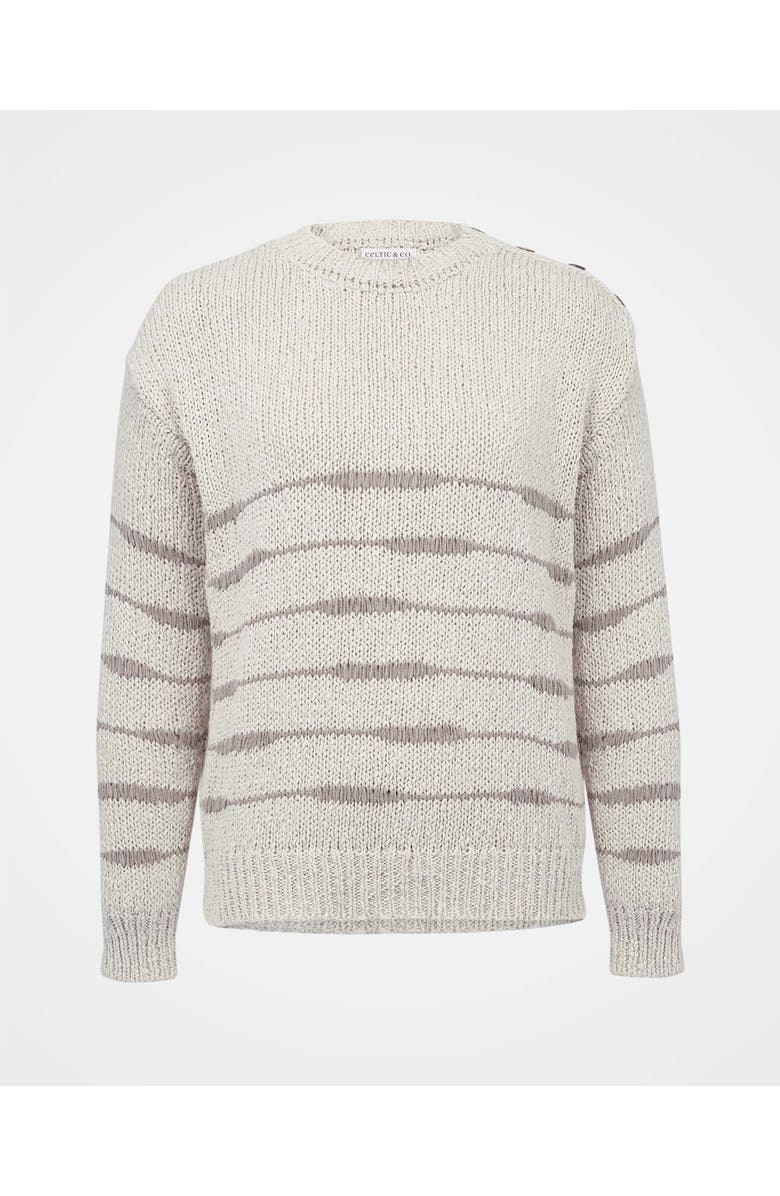 Celtic & Co. Drop Stitch Breton Sweater, Alternate, color, Oatmeal Taupe